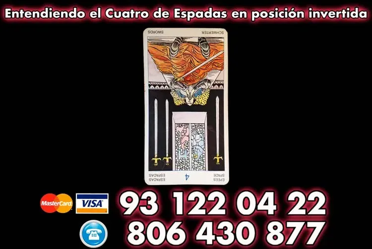 Entendiendo el Cuatro de Espadas en posición invertida