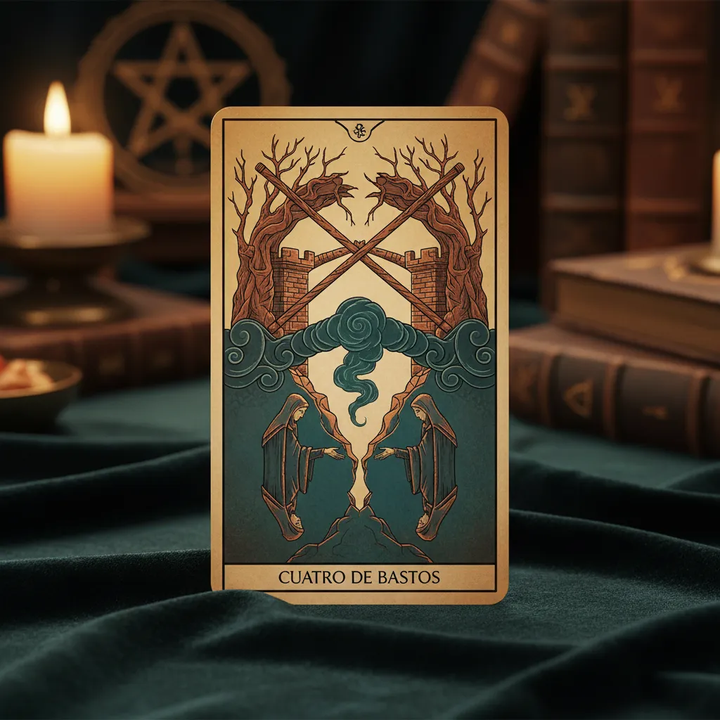 Significado del Cuatro de Bastos invertido: ¿Qué indica esta carta?