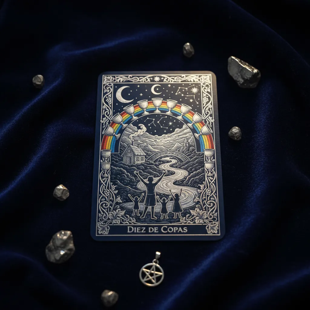 Diez de Copas: Significado, Amor y Simbolismo en el Tarot