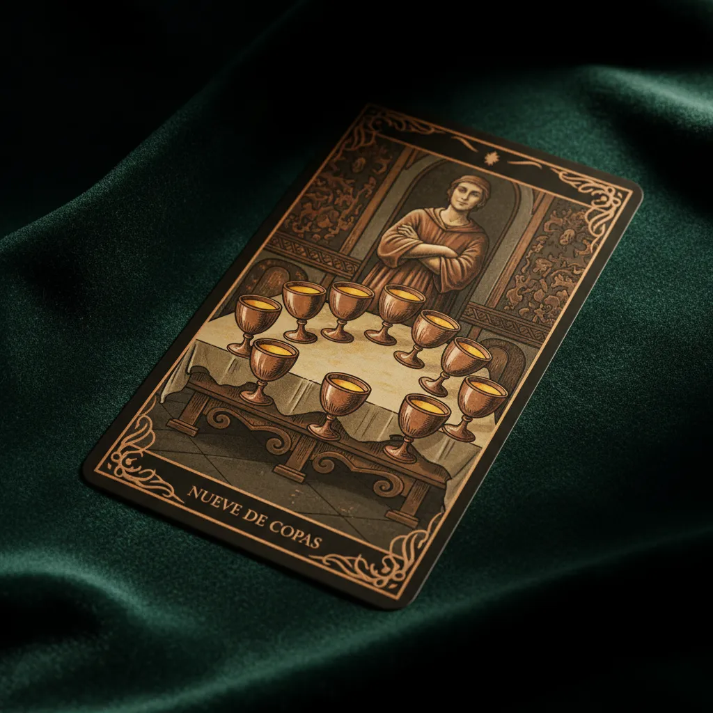 Nueve de Copas en el Tarot: Significado, Simbología e Interpretación