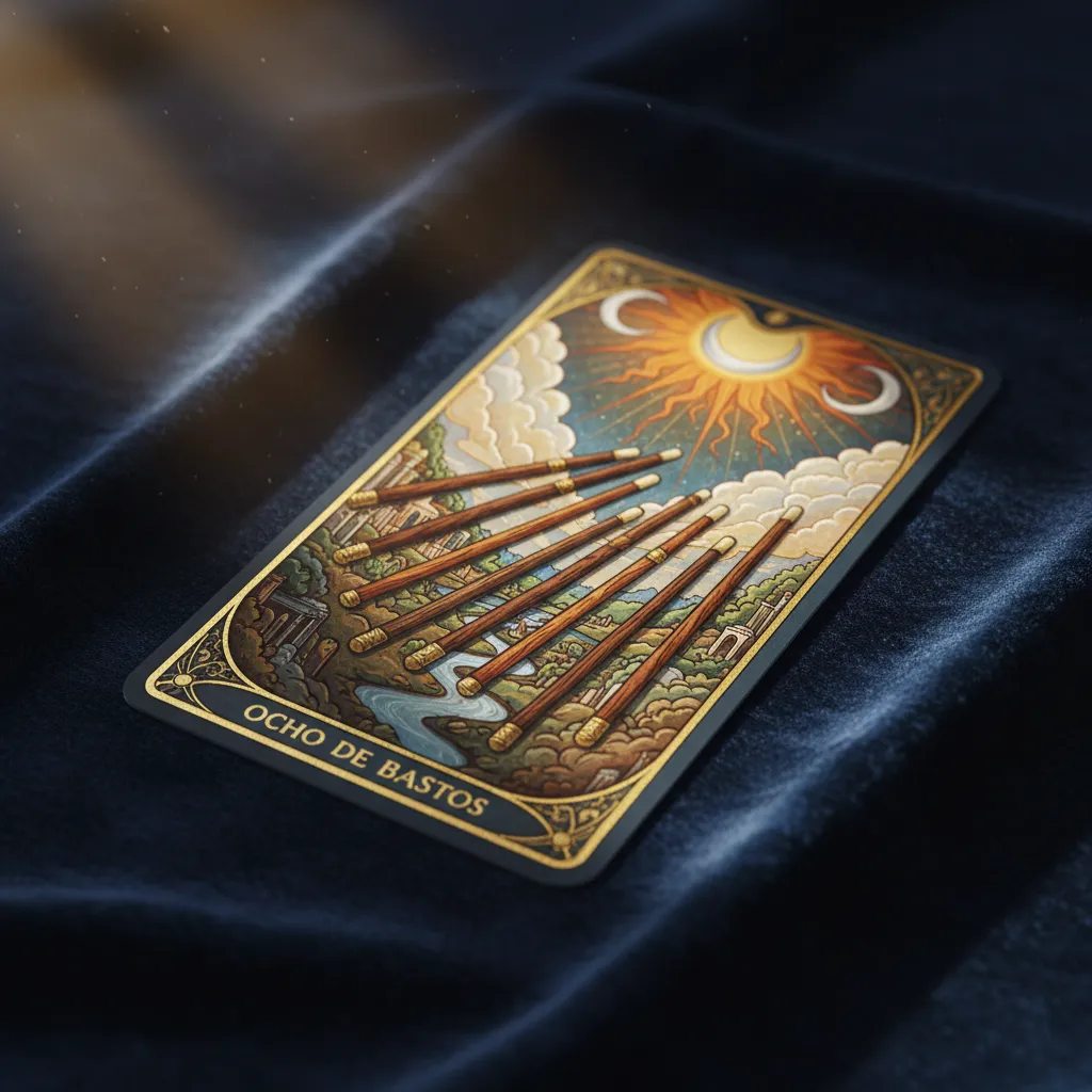 Ocho de Bastos: Significado y consejos para momentos de espera