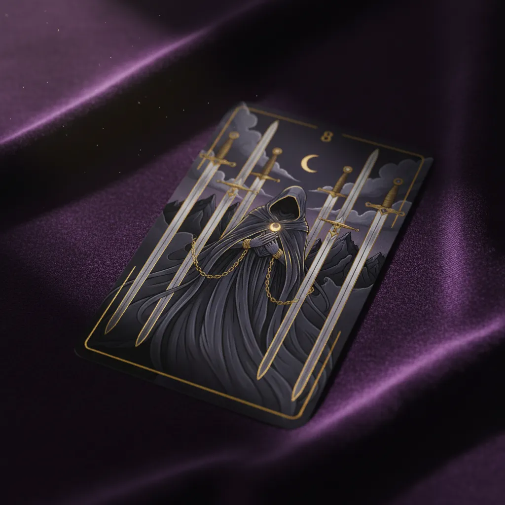Ocho de Espadas: Significado, Interpretación y Simbolismo en el Tarot